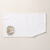 Lapins de Pâques, oeufs et fleurs (Serviette à main)