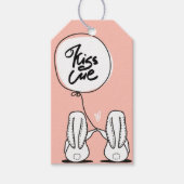 Lapins en amour | Étiquette de cadeau de la Saint- (Devant)