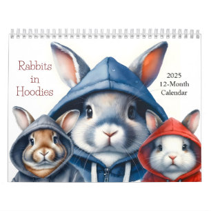 Lapins en Sweat - shirt à capuche 2025 Calendrier 