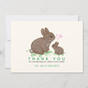Lapins et cœurs adorables Baby Shower Merci