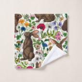 Lapins et fleur sauvage (Gant de toilette)