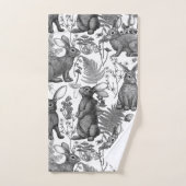 Lapins et flore boisée2 Ensemble de serviettes de  (Serviette à main)
