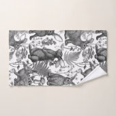 Lapins et flore boisée2 Ensemble de serviettes de  (Serviette à main)