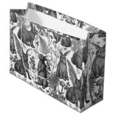 Lapins et flore boisée2 Grand sac cadeau (Devant Angle)