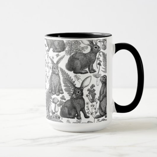 Lapins et flore boisée2 Mug (Droite)
