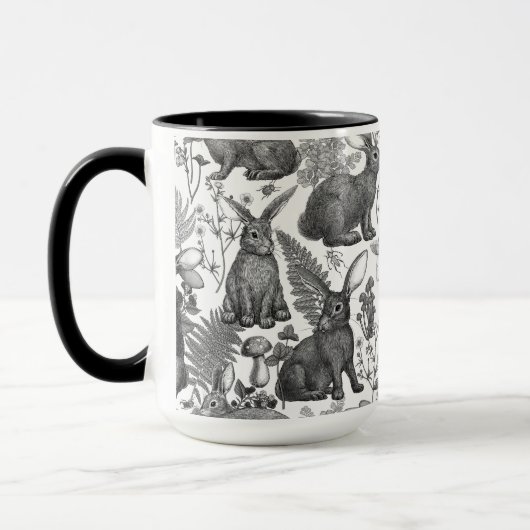 Lapins et flore boisée2 Mug (Gauche)