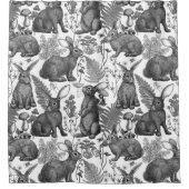 Lapins et flore boisée2 Rideau de douche (Devant)