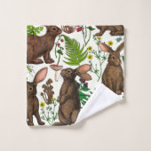 Lapins et flore boisée 4 (Gant de toilette)