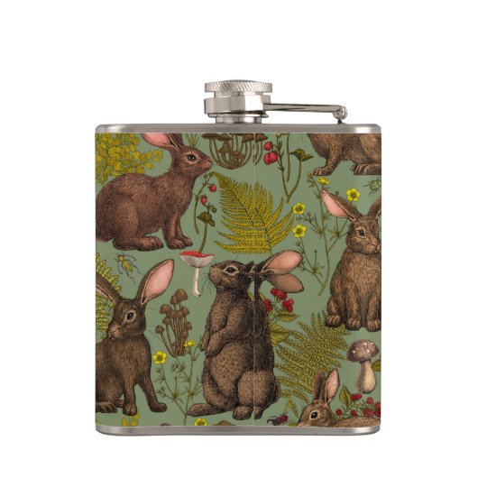 Lapins et flore boisée Flacon (Dos)