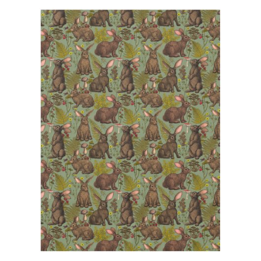 Lapins et flore boisée Nappe (Devant)