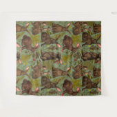 Lapins et flore boisée Tapisserie (Devant (Horizontal))