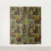 Lapins et flore boisée Tapisserie (Devant)