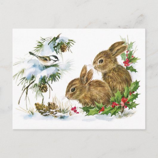 Lapins et Oiseau Jouissent de la Carte Postale de (Devant)