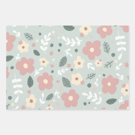 Lapins et ours Papier à envelopper Feuille plate E (Devant 3)