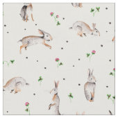 Lapins et trèfle | Pâques de vacances | Tissu de r (Fermer)
