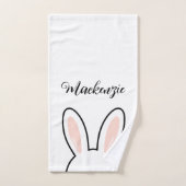 Lapins Mignons Minimalistes Personnalisés Joyeuses (Serviette à main)
