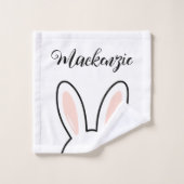 Lapins Mignons Minimalistes Personnalisés Joyeuses (Gant de toilette)