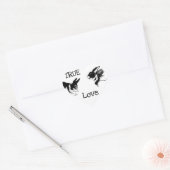 Lapins noirs et blancs, Sticker de coeur "TRUE LOV (Enveloppe)