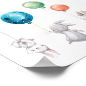 Lapins roses ballons Impression d'art (Coin)