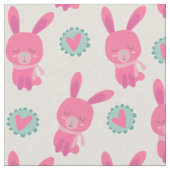 Lapins roses et tissu de coeur (Fermer)
