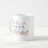 Lapins roses Mug Blanc dans un Cadeau Sucré (Devant gauche)