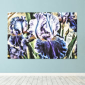 *~* LAPIS BLAUW IRIS Irissen  Bloemen TV2 Canvas Afdruk (Insitu (Houten vloer))