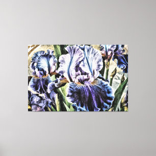 *~* LAPIS BLAUW IRIS Irissen Bloemen TV2 Canvas Afdruk