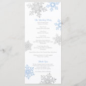 Lapis Blauw Zilver Sneeuwvlok Winter Bruiloft Prog Programma (Achterkant)