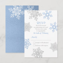 Lapis Blauw Zilver Winter Sneeuwvlok Bruiloft RSVP