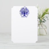 Lapis Bleu Romantique Arbre Mariage Invitations (Debout devant)