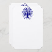 Lapis Bleu Romantique Arbre Mariage Invitations (Devant / Derrière)