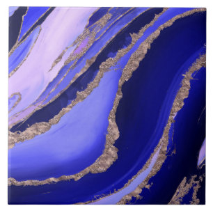 Lapis Blue and Lavender Flow Tegeltje