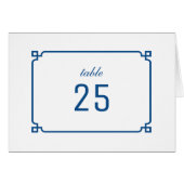 Lapis Blue Deco Chic Numéro de table (Devant horizontal)