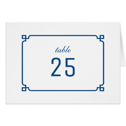 Lapis Blue Deco Chic Numéro de table (Devant horizontal)