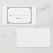 Lapis Blue Deco Chic Wedding Place Kaarten Plaatskaartje (Voorkant / Achterkant)