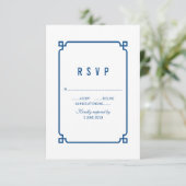 Lapis Blue Deco Chic Wedding RSVP (Debout devant)