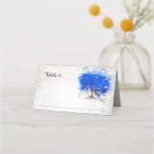 Lapis Blue Heart Leaf Tree Weddenschapskaarten (Voorkant)