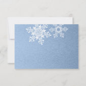 Lapis Blue Silver Snowflake Hiver Mariage RSVP (Dos)