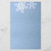 Lapis Blue Silver Snowflake Winter Wedding Menu (Dos)