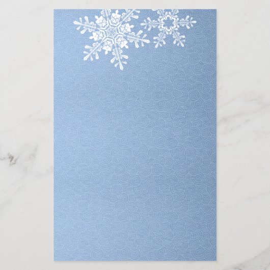 Lapis Blue Silver Snowflake Winter Wedding Menu (Dos)