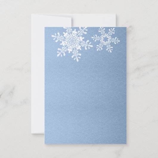 Lapis Blue Silver Winter Snowflake Wedding RSVP (Dos)