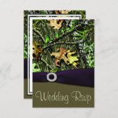 Lapis Chasse Violet Camo Mariage Cartes RSVP (Devant / Derrière)