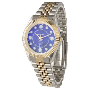 Lapis Lazuli Blue Diamond Custom Gezegde Dial Gift Horloge