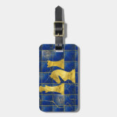 Lapis Lazuli Chessboard en Gold Chess Piecks Bagagelabel (Voorkant verticaal)