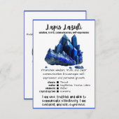 Lapis Lazuli Crystal Signification Carte (Devant / Derrière)