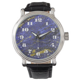 Lapis Lazuli met  cijfers pols Horloge