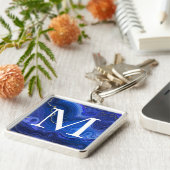 Lapis Lazuli met monogram Sleutelhanger (Zijkant)