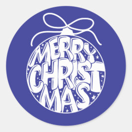 Lapis Merry Kerstfeest Ornament Holiday Ronde Sticker