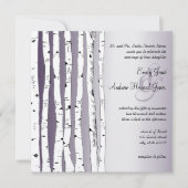 Lapis Paarse Birch Tree Wedding Invitations Kaart (Voorkant)
