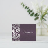 Lapis Paarse en Silver Grey Damask Enclosure Kaart (Staand voorkant)